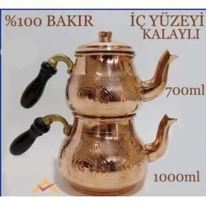 ELİŞİ ÇEKİÇ DÖVME %100 BAKIR İÇİ KALAYLI BÜYÜK BOY ÇAYDANLIK SETİ