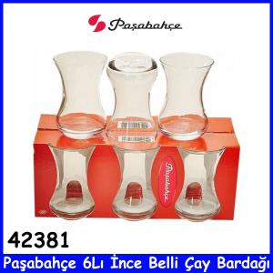 Paşabahçe 6Lı İnce Belli Çay Bardağı 42381 Kalileti Cam Ürün