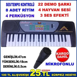 PROGRAM KAYIT İŞLEVLİ PİYANO OYUNCAK MİKROFONLU PİANO