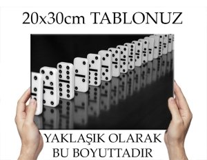 SIRALI DOMİNO TAŞLARI 7 değişen ölçü ORİJİNAL KANVAS TABLO