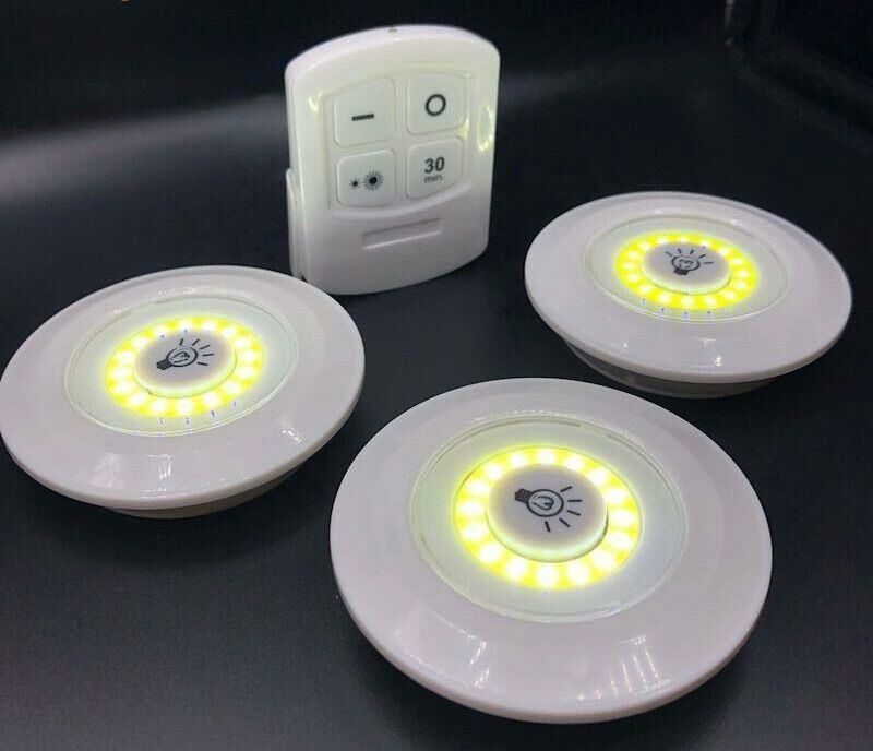 Uzaktan Kumandalı 3lü Ufo Led Işık Sistemi Süre Ayarlı Aydınlatma Süper Güç Kablosuz Pilli Lambalar