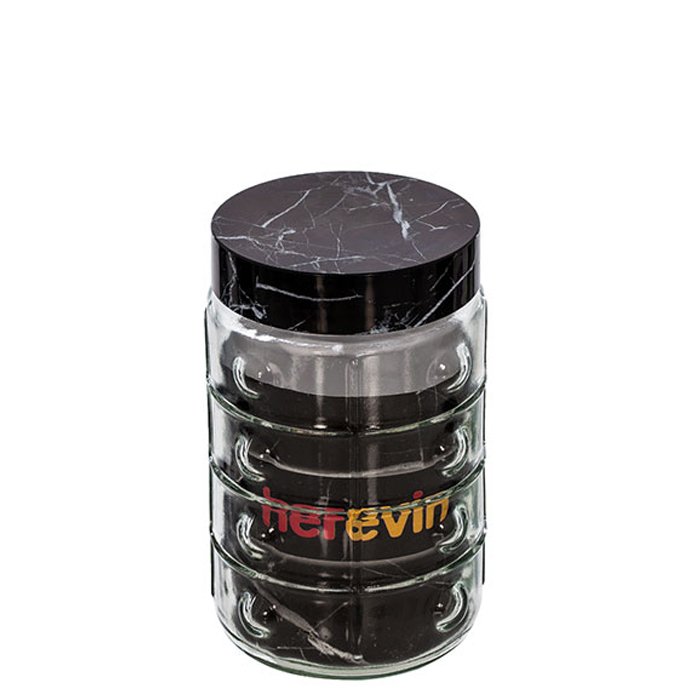 Saklama Kavanozu 1,5 lt Kapasiteli Mermer Model Dekoratif Kavanoz