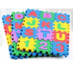 9x9cm Min Parçalı Eva Puzzle Harf Sayı Eğitici Toplam 72 parça Oyun Halısı 36 Puzzle+36 Harf+36 Sayı