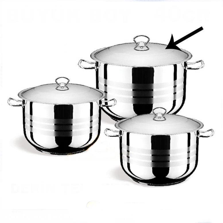 1.Kalite Paslanmaz Çelik Özel Kapsül Tabanlı Tencere 30x20cm Derin Çelik Tencere