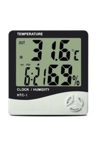 Duvar tipi ve Masaüstü Saatli Dijital Termometre Nem Ölçer Higrometre