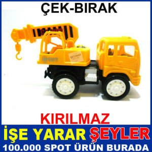 12x14cm ÇEK BIRAK KIRILMAZ OYUNCAK VİNÇ ARABA