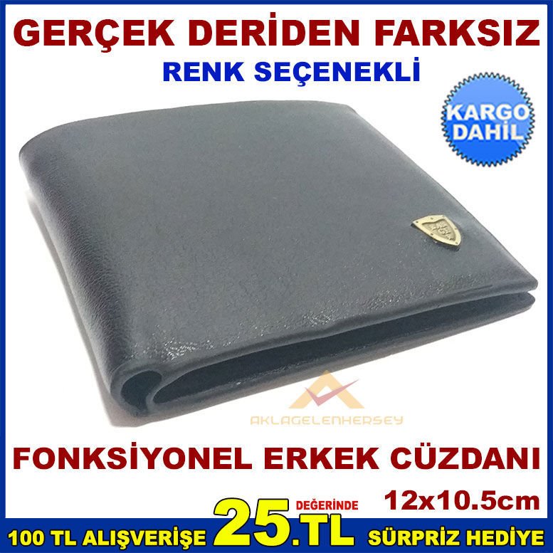 GERÇEK DERİDEN FARKSIZ FONKSİYONEL ERKEK CÜZDANI