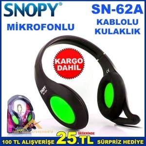 SNOPY SN-62A KABLOLU MİKROFONLU KULAKLIK SETİ
