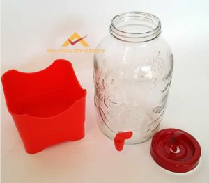 5 LİTRE AYAKLI MUSLUKLU CAM KAVANOZ SU SEBİLİ