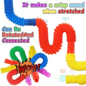 1 Adet Mini Pop Tüp Duyusal Oyuncaklar, Çok Renkli Streç Boru Duyusal Oyuncaklar Stres Oyuncakları 19 cm