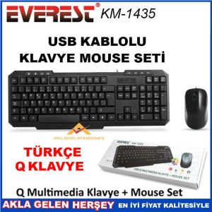 EVEREST KABLOLU USB KLAVYE-MOUSE SETİ KM-1435