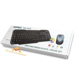 EVEREST KABLOLU USB KLAVYE-MOUSE SETİ KM-1435