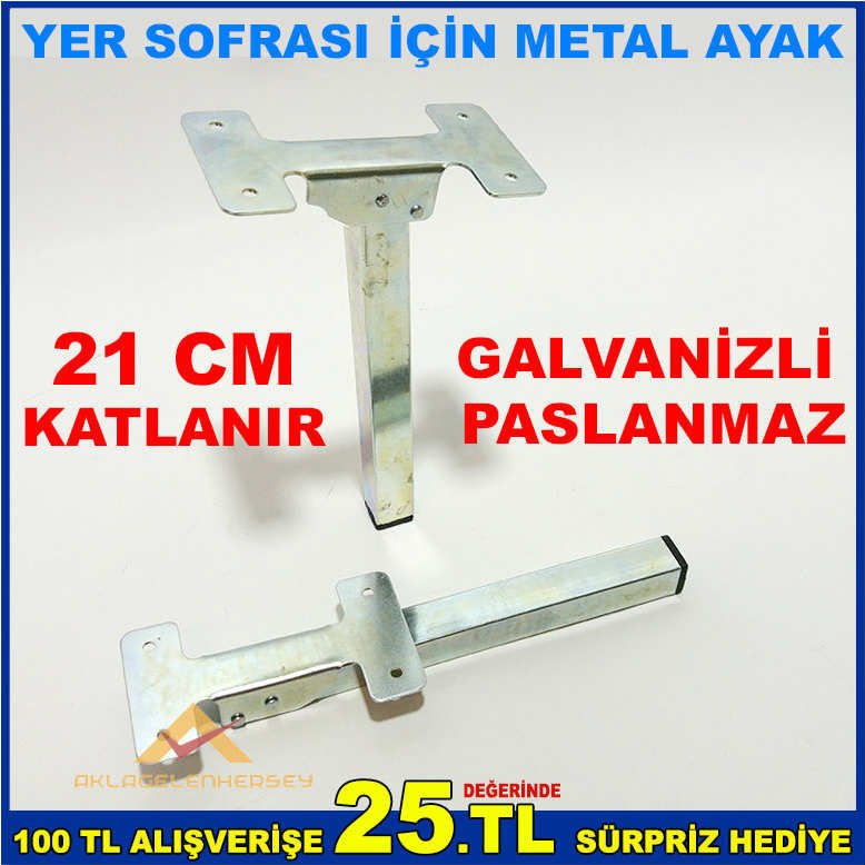 YER SOFRALARI İÇİN 21 CM KATLANIR METAL AYAK
