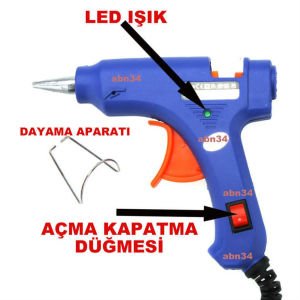 20W Sıcak Silikon Tabancası seti 12ad 30cm çubuk silikon hediyeli