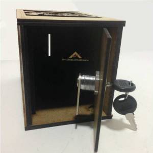 Kilitli Ahşap Para Kumbarası,Büyük Boy Para Birikim Kutusu Kumbaram Ahşap Moneybank