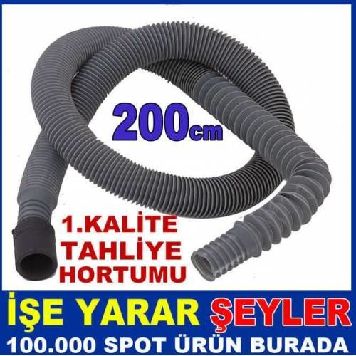2 metre kirli su çıkış hortumu Bulaşık ve çamaşır makinesi için körüklü su tahliye hortumu 300cm