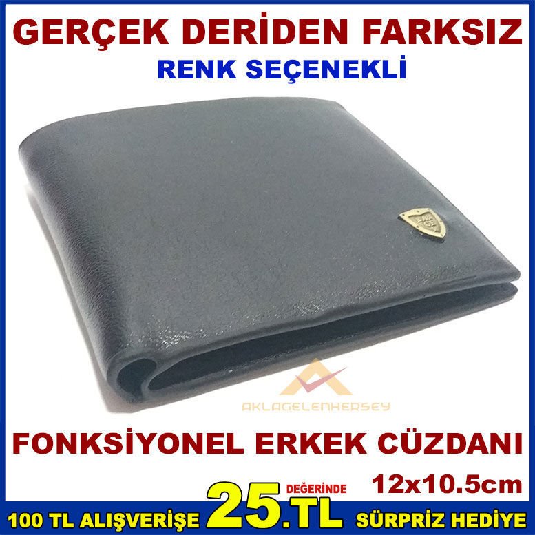 GERÇEK DERİDEN FARKSIZ FONKSİYONEL ERKEK CÜZDANI