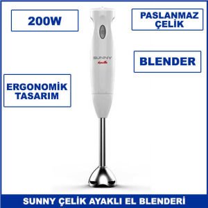 Sunny Kıymetlim SN5 BLD 10 Çelik Ayaklı El Blenderi 200W Ergonomik Tasarım - 2 Yıl Garantili
