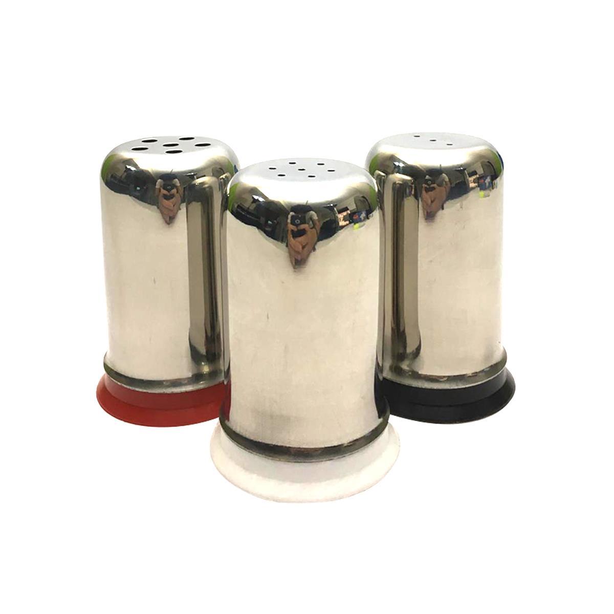 Lokanta Tipi Büyük Boy Ø5x8cm Jumbo Paslanmaz 3'lü Tuzluk Set