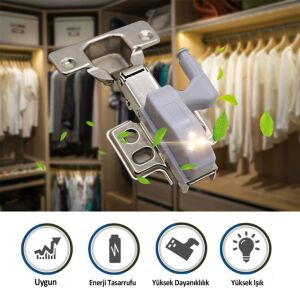 Gardrop Dolap İçi Led Aydınlatıcı Menteşe Işığı