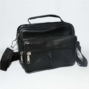 Gerçek Deri El Çantası - Askılı 4 Cepli Yatay Küçük Boy Hakiki Deri El Çantası 14x16cm