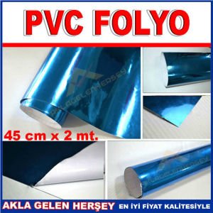 MAVİ RENK 45 CM x 2 MT YAPIŞKANLI PVC FOLYO