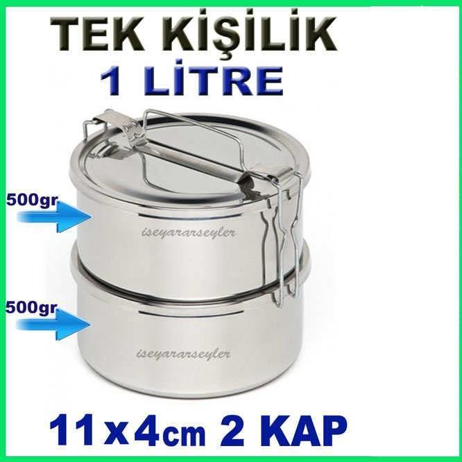TEK KİŞİLİK 2 KAPLI PASLANMAZ ÇELİK SEFER TASI