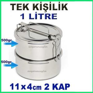 TEK KİŞİLİK 2 KAPLI PASLANMAZ ÇELİK SEFER TASI