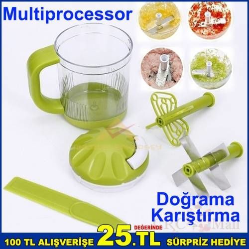 Multiprocessor İp Çekmeli El Rondosu 5 Bıçak Domates,Soğan Doğrayıcı Karıştırıcı Kabuk Soyucu Rondo