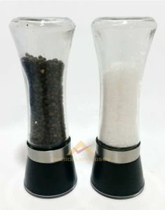 BÜYÜK CAM HAZNELİ 19cm TUZ KARABİBER DEĞİRMENİ