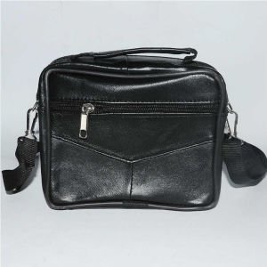 Gerçek Deri El Çantası - Askılı 4 Cepli Yatay Küçük Boy Hakiki Deri El Çantası 14x16cm