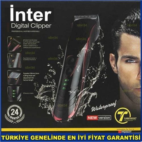 İnter Turbo Saç Sakal Tıraş Makinesi,Profesyonel Şarjlı-Fişli