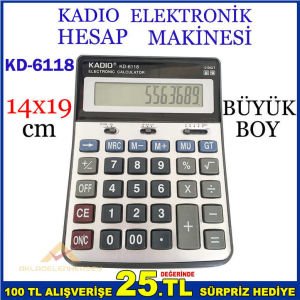KADIO 6118 BÜYÜK BOY METAL YÜZEY HESAP MAKİNESİ