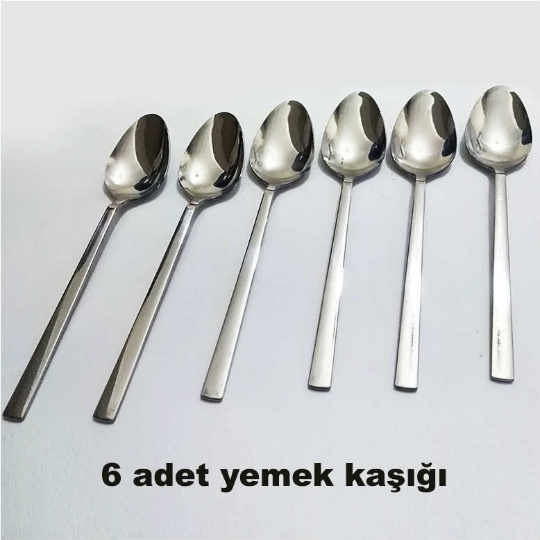 Lüks Çatal, Kaşık Takımı 36 Parça Düz Sade Paslanmaz Çelik Rostfrei Yemek Seti