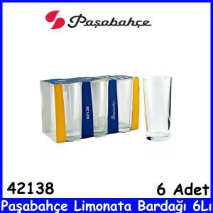 Paşabahçe Limonata Bardağı 6Lı 42138 Kaliteli Cam Ürün Şık Tasarm