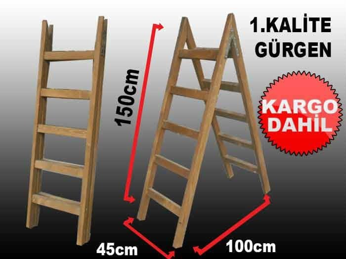 1.KALİTE GÜRGEN 5 BASAMAKLI AHŞAP MERDİVEN KD