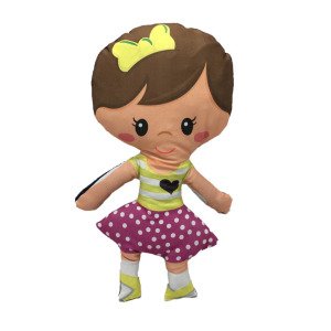 Tokalı Bez Bebek Yumuşak Dokulu Oyuncak Sevimli Bebek 43cm Kumaş Bebek