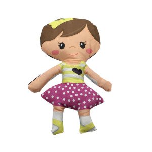 Tokalı Bez Bebek Yumuşak Dokulu Oyuncak Sevimli Bebek 43cm Kumaş Bebek