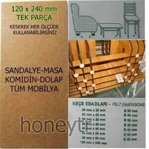 Sandalye, Masa Mobilya Ayağına Zemin Koruyucu Keçe 120x240cm 1adt