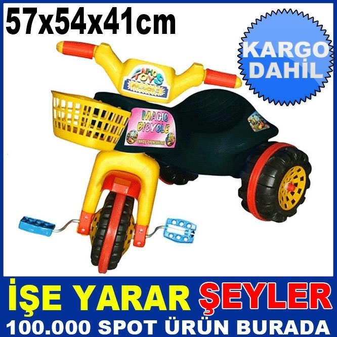 3TEKERLEKLİ SİHİR BİSİKLET ÇOCUK MOTORSİKLETİ KD