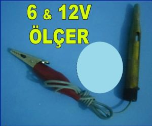 6 ve 12V OTO KONTROL KALEMİ DEVİR ÖLÇER 10cm