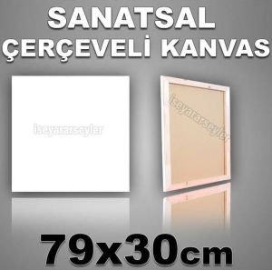 AHŞAP ÇERÇEVELİ BOŞ RESİM TUVALİ HAZIRTUAL 79x30