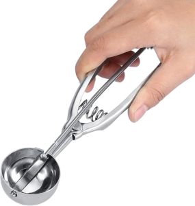 Otomatik Dondurma Kepçesi 18/10 Paslanmaz Çelik 304 Kalite ÇekBırak Mekanizma Servis Porsiyonlayıcı