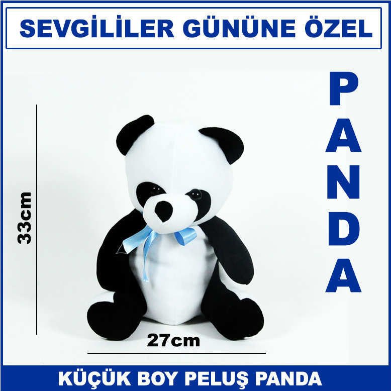 Sevgililer Gününe Özel Küçük Boy 33cm Oturan Peluş Panda Oyuncak