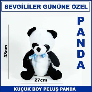 Sevgililer Gününe Özel Küçük Boy 33cm Oturan Peluş Panda Oyuncak