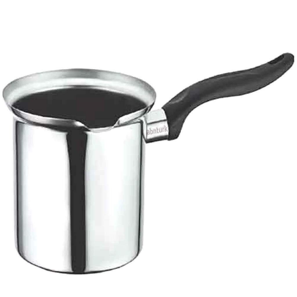 5-6 Fincan Hacimli Paslanmaz Çelik Büyük Boy Cezve No:5 Çok Amaçlı Kullanıma Uygun Mama Isıtma Kabı
