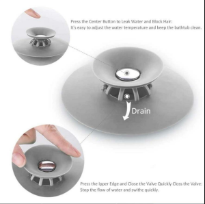 Silikon Sihirli Süzgeçli Tıkaç Silikon Lavabo Tıkacı Büyük Banyo Küvet Tıpası