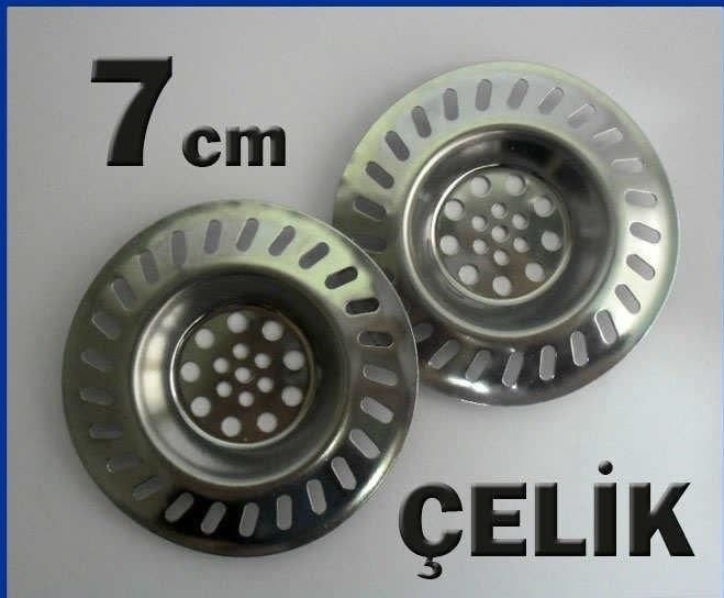2 Adet 7cm Paslanmaz Çelik Lavabo Gider Süzgeci Yaşam Boyu Garantili İKİLİ SET ÇELİK LAVABO SÜZGECİ