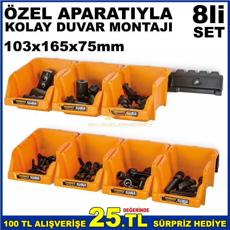 8li SET DUVARA MONTE AVADANLIK ORGANİZE SET-SARI