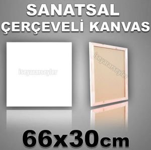 AHŞAP ÇERÇEVELİ BOŞ RESİM TUVALİ HAZIRTUAL 66x30